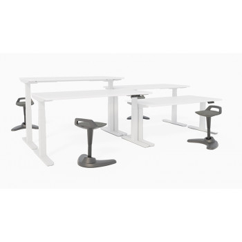 Air 1200/800 Beech Height Adjustable Desk With Silver Legs