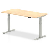 Air 1600/800 Maple Height Adjustable Desk With Silver Legs