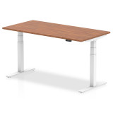 Air 1600/800 Walnut Height Adjustable Desk With White Legs