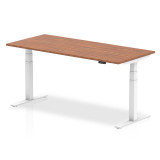 Air 1800/800 Walnut Height Adjustable Desk With White Legs