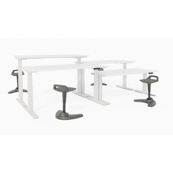 Air 1400/800 White Height Adjustable Desk With White Legs