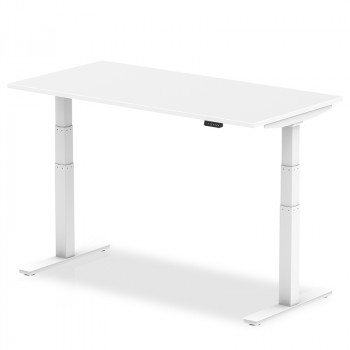 Air 1600/800 White Height Adjustable Desk With White Legs