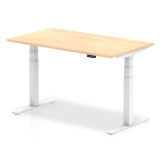 Air 1400/800 Maple Height Adjustable Desk With White Legs
