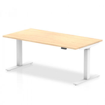 Air 1600/800 Maple Height Adjustable Desk With White Legs