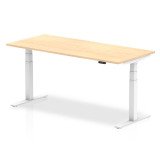 Air 1800/800 Maple Height Adjustable Desk With White Legs
