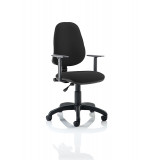 Eclipse I Lever Task Operator Chair Black With Height Adjustable Arms