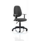 Eclipse I Lever Task Operator Chair Charcoal With Height Adjustable Arms