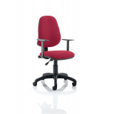 Eclipse I Lever Task Operator Chair Wine With Height Adjustable Arms
