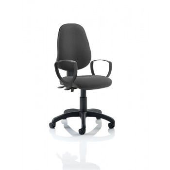 Eclipse Ii Lever Task Operator Chair Charcoal With Loop Arms