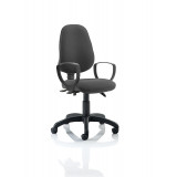 Eclipse Iii Lever Task Operator Chair Charcoal With Loop Arms