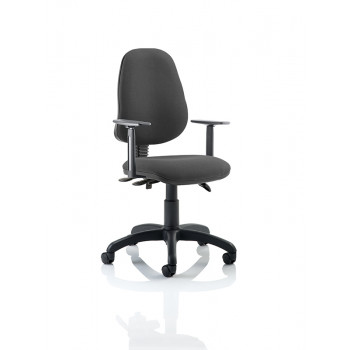 Eclipse Iii Lever Task Operator Chair Charcoal With Height Adjustable Arms