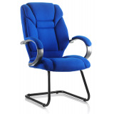 Galloway Cantilever Chair Blue Fabric With Arms Galloway Cantilever Chair Blue Fabric With Arms