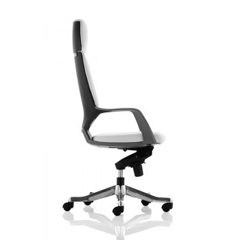 Xenon Executive Black Shell High Back White Leather With Headrest