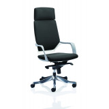 Xenon Executive White Shell High Back Black Fabric With Headrest
