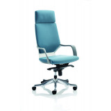 Xenon Executive White Shell High Back Blue Fabric With Headrest