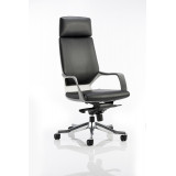 Xenon Executive White Shell High Back Black Leather With Headrest