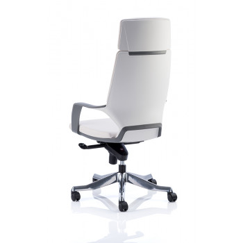 Xenon Executive White Shell High Back White Leather With Headrest