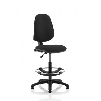 Eclipse I Lever Task Operator Chair Black With Hi Rise Draughtsman Kit