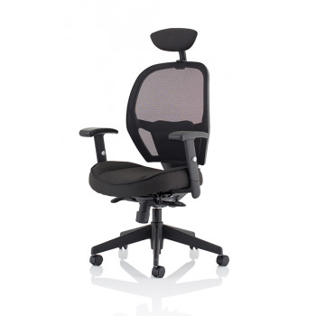 Denver Black Mesh Chair With Headrest