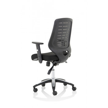Relay Task Operator Chair Airmesh Seat Black Back With Height Adjustable Arms