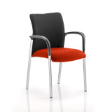 Academy Black Fabric Back Bespoke Colour Seat With Arms Tabasco Red