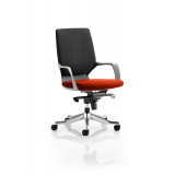 Xenon Executive Black Shell Medium Back Bespoke Colour Seat Tabasco Red