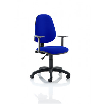 Eclipse I Lever Task Operator Chair Bespoke With Height Adjustable Arms In Stevia Blue