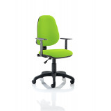 Eclipse I Lever Task Operator Chair Bespoke With Height Adjustable Arms In Myrrh Green