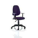 Eclipse I Lever Task Operator Chair Bespoke With Height Adjustable Arms In Tansy Purple