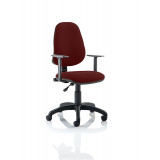 Eclipse I Lever Task Operator Chair Bespoke With Height Adjustable Arms In Ginseng Chilli