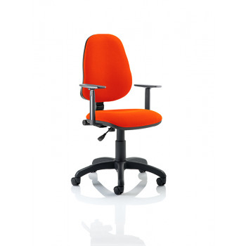Eclipse I Lever Task Operator Chair Bespoke With Height Adjustable Arms In Tabasco Red