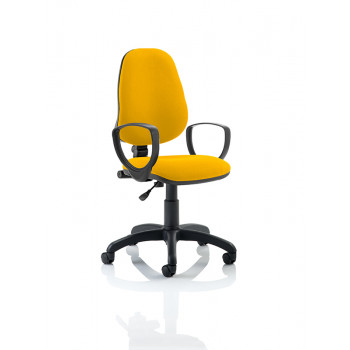 Eclipse I Lever Task Operator Chair Bespoke With Loop Arms In Senna Yellow
