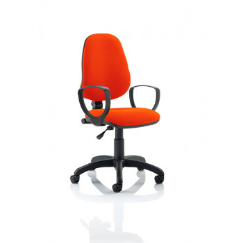 Eclipse I Lever Task Operator Chair Bespoke With Loop Arms In Tabasco Red