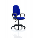 Eclipse I Lever Task Operator Chair Bespoke With Loop Arms In Stevia Blue