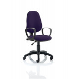 Eclipse I Lever Task Operator Chair Bespoke With Loop Arms In Tansy Purple