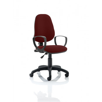 Eclipse I Lever Task Operator Chair Bespoke With Loop Arms In Ginseng Chilli