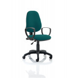 Eclipse I Lever Task Operator Chair Bespoke With Loop Arms In Maringa Teal