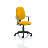 Eclipse Ii Lever Task Operator Chair Bespoke With Height Adjustable Arms In Senna Yellow