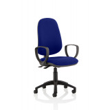Eclipse Ii Lever Task Operator Chair Bespoke With Loop Arms In Stevia Blue