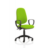 Eclipse Ii Lever Task Operator Chair Bespoke With Loop Arms In Myrrh Green