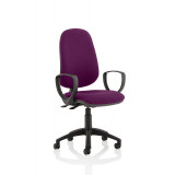 Eclipse Ii Lever Task Operator Chair Bespoke With Loop Arms In Tansy Purple