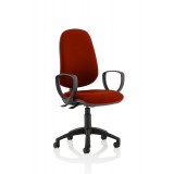 Eclipse Ii Lever Task Operator Chair Bespoke With Loop Arms In Ginseng Chilli