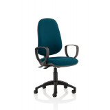 Eclipse Ii Lever Task Operator Chair Bespoke With Loop Arms In Maringa Teal