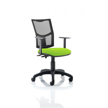 Eclipse Ii Lever Task Operator Chair Mesh Back With Bespoke Colour Seat In Myrrh Green With Height Adjustable Arms