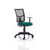 Eclipse Ii Lever Task Operator Chair Mesh Back With Bespoke Colour Seat In Maringa Teal With Height Adjustable Arms