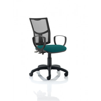 Eclipse Ii Lever Task Operator Chair Mesh Back With Bespoke Colour Seat With Loop Arms In Maringa Teal