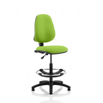 Eclipse I Lever Task Operator Chair Myrrh Green Fully Bespoke Colour With Hi Rise  Draughtsman Kit