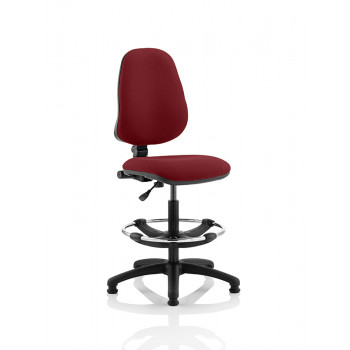 Eclipse I Lever Task Operator Chair Ginseng Chilli Fully Bespoke Colour With Hi Rise Draughtsman Kit