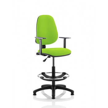 Eclipse I Lever Task Operator Chair Myrrh Green Fully Bespoke Colour With Height Adjustable Arms With Hi Rise Draughtsman Kit Eclipse I Lever Task Operator Chair Myrrh Green Fully Bespoke Colour With Height Adjustable Arms With Hi Rise Draughtsman Kit