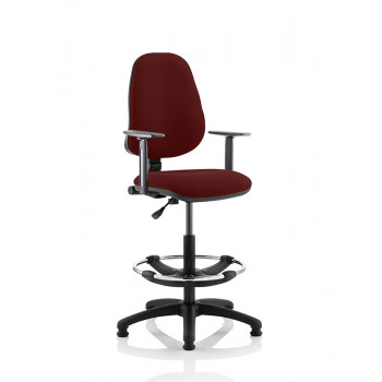 Eclipse I Lever Task Operator Chair Ginseng Chilli Fully Bespoke Colour With Height Adjustable Arms With Hi Rise Draughtsman Kit Eclipse I Lever Task Operator Chair Ginseng Chilli Fully Bespoke Colour With Height Adjustable Arms With Hi Rise Draughtsman Kit
